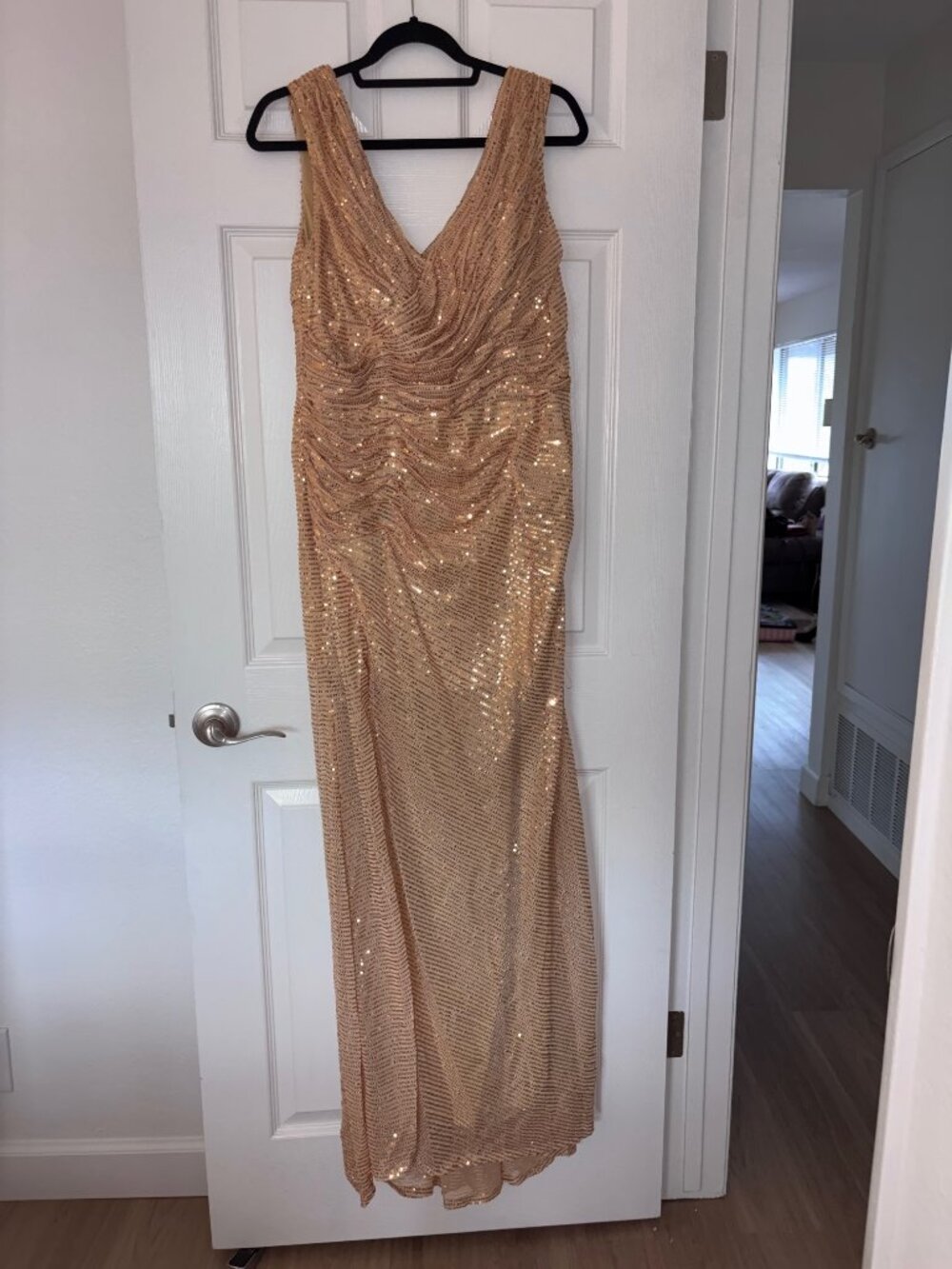 Gold Mermaid Sequins Evening Gown